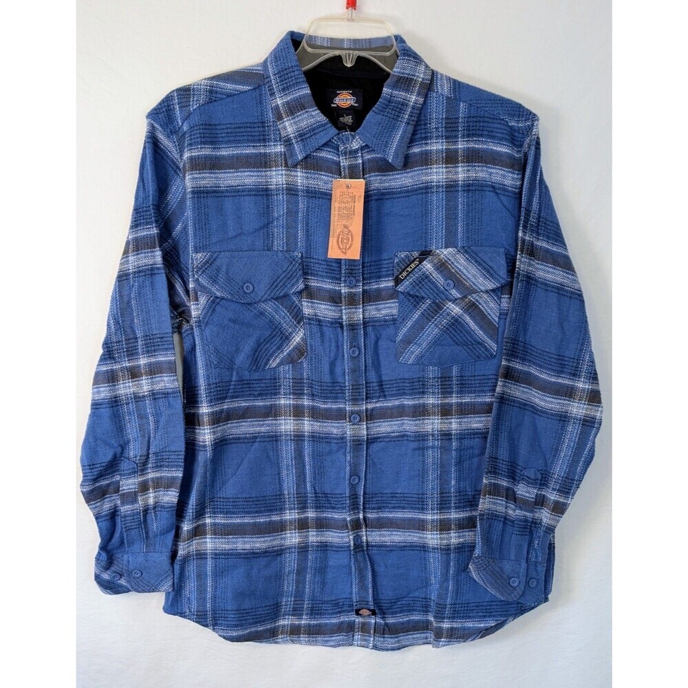 Dickies Men’s Flannel Shirt Large Brawny Heavyweight 100% Cotton Plaid NWT